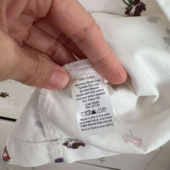 Loup White w/Floral Print Cotton Blazer / Chore Coat Jacket Size Large - Picture 4 of 4